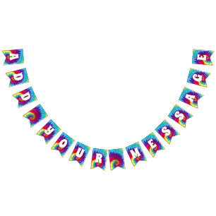 Groovy Tie Dye Hippie Bunting Flags