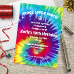 Groovy Tie Dye Hippie Party Invitation<br><div class="desc">It'll be a groovy good time with this fun 1960s theme tie dye invitation. A rainbow tie dye swirl background sets off the white retro looking text. Use for a child's or adult's birthday party,  bachelor or bachelorette party,  or any retro event. Available with matching items.</div>