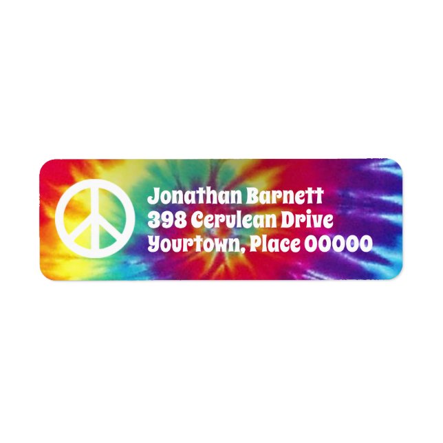 Groovy Tie Dye Hippie Return Address (Front)