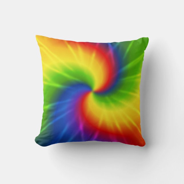 Groovy Tie Dye Throw Pillow (Front)