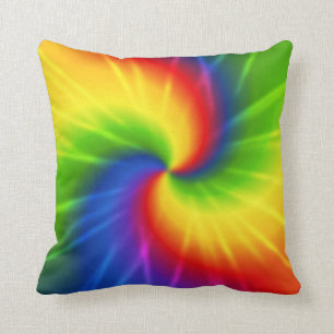 Groovy Tie Dye Throw Pillow