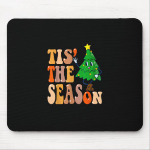 Groovy Tis The Season Christmas Pine Tree Mouse Pad