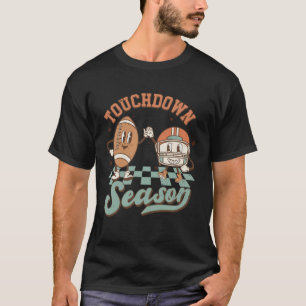 Groovy Touchdown Season Football Lightning Bolt Ga T-Shirt