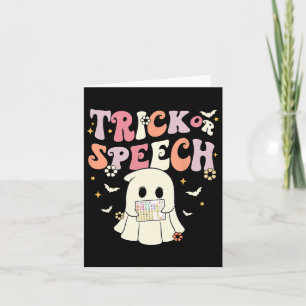 Groovy Trick Or Speech Slp Aac Ghost Halloween Cos Card
