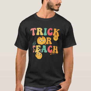 Groovy Trick Or Teach Ghost Teacher Halloween Cost T-Shirt