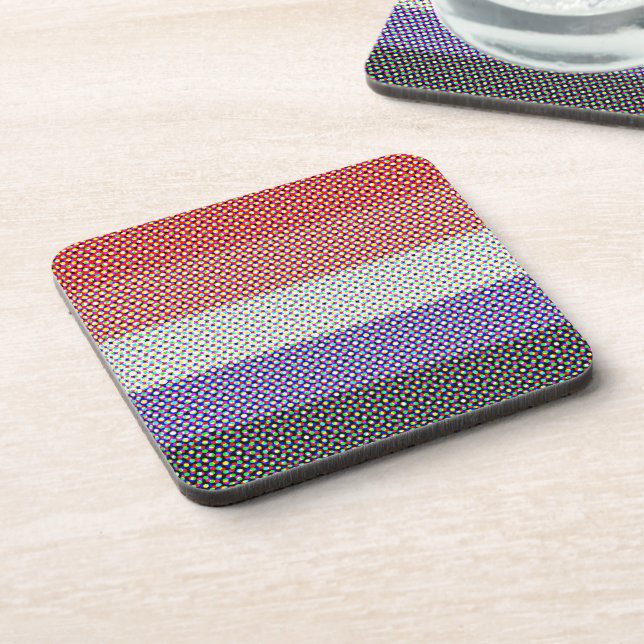 Groovy Trippy Abstract Cupioromantic Pride Flag Coaster (Left Side)