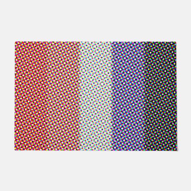 Groovy Trippy Abstract Cupioromantic Pride Flag Doormat (Front)