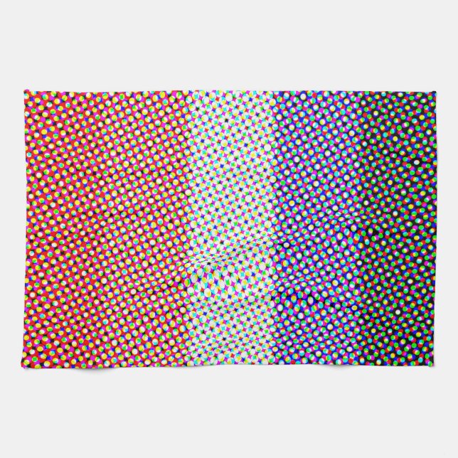 Groovy Trippy Abstract Cupioromantic Pride Flag Kitchen Towel (Horizontal)