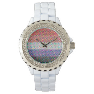 Groovy Trippy Abstract Cupioromantic Pride Flag Watch