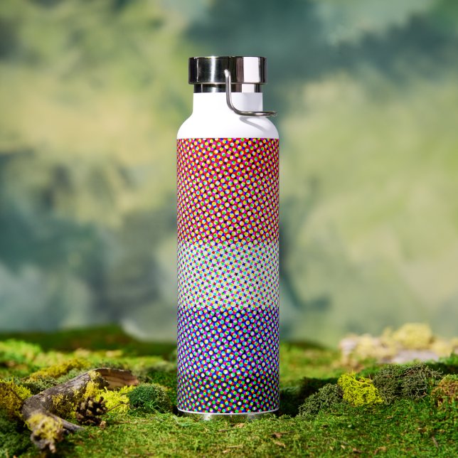 Groovy Trippy Abstract Cupioromantic Pride Flag Water Bottle (Outdoor)