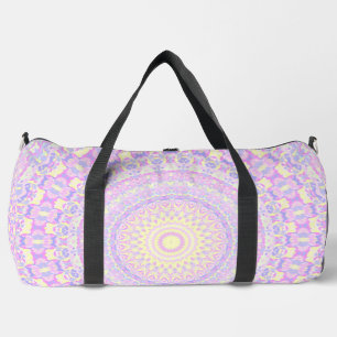 Groovy Trippy Boho Hippie Colourful Pastel Mandala Duffle Bag