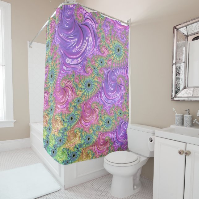 Groovy Trippy Boho Jewel Tone Rainbow Fractal (In Situ)