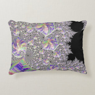 Groovy Trippy Funky Psychedelic Fractal Art Accent Pillow