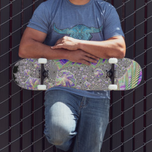 Groovy Trippy Funky Psychedelic Fractal Art Skateboard