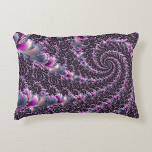 Groovy Trippy Funky Psychedelic Spiral Fractal Art Accent Pillow