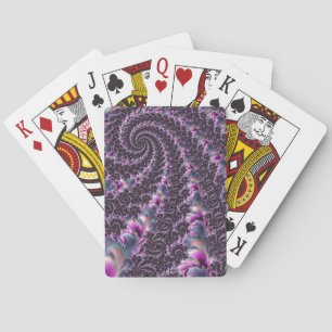 Groovy Trippy Funky Psychedelic Spiral Fractal Art Playing Cards