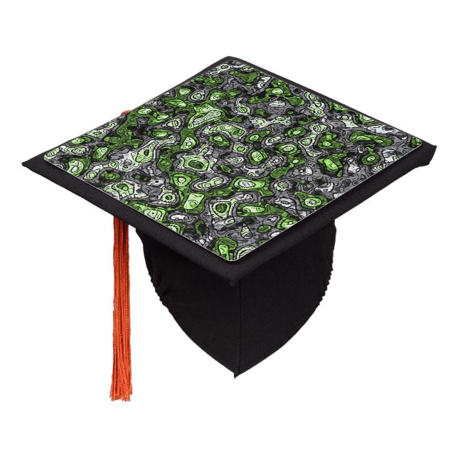 Groovy Trippy Grungy Funky Abstract Agender Pride Graduation Cap Topper (Angled)