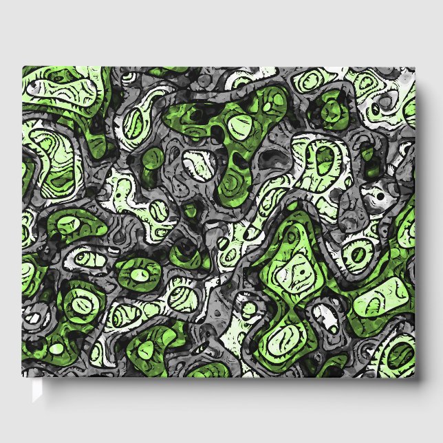 Groovy Trippy Grungy Funky Abstract Agender Pride Guest Book (Front)