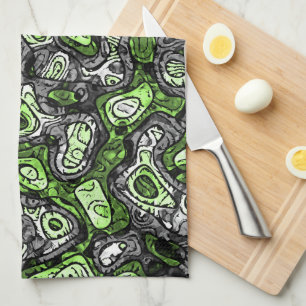 Groovy Trippy Grungy Funky Abstract Agender Pride Kitchen Towel