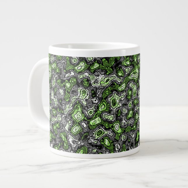 Groovy Trippy Grungy Funky Abstract Agender Pride Large Coffee Mug (Front Left)