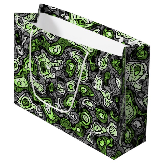 Groovy Trippy Grungy Funky Abstract Agender Pride Large Gift Bag (Front Angled)
