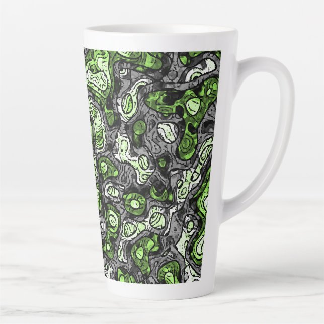 Groovy Trippy Grungy Funky Abstract Agender Pride Latte Mug (Right)