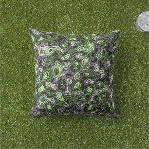 Groovy Trippy Grungy Funky Abstract Agender Pride Outdoor Pillow