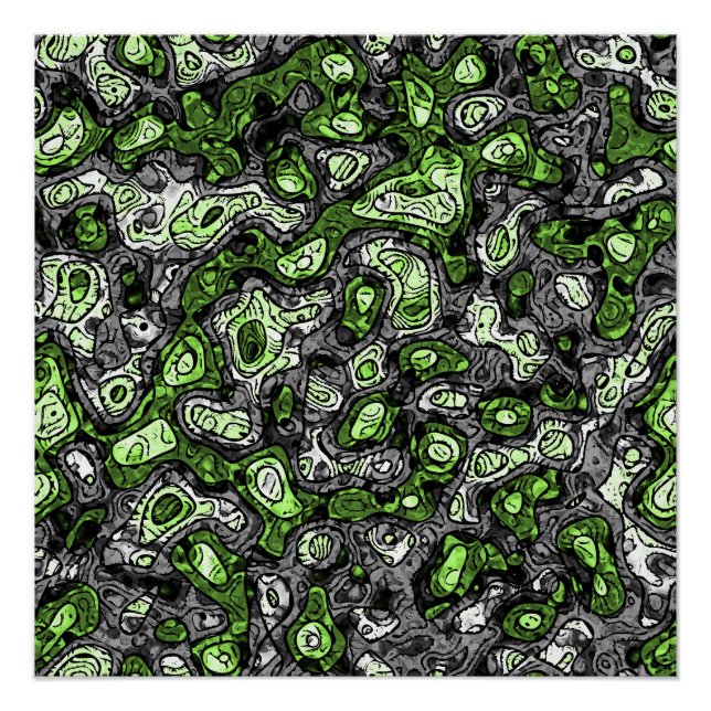 Groovy Trippy Grungy Funky Abstract Agender Pride Poster (Front)