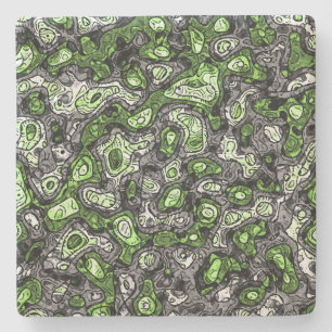 Groovy Trippy Grungy Funky Abstract Agender Pride Stone Coaster