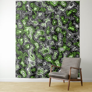 Groovy Trippy Grungy Funky Abstract Agender Pride Tapestry