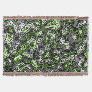 Groovy Trippy Grungy Funky Abstract Agender Pride Throw Blanket
