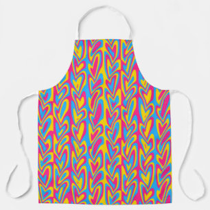 Groovy Trippy Squiggly Quirky Pansexual Pride  Apron