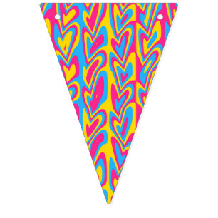 Groovy Trippy Squiggly Quirky Pansexual Pride Bunting Flags