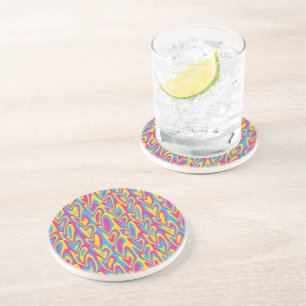 Groovy Trippy Squiggly Quirky Pansexual Pride Coaster