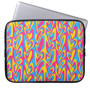 Groovy Trippy Squiggly Quirky Pansexual Pride Laptop Sleeve
