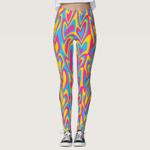 Groovy Trippy Squiggly Quirky Pansexual Pride  Leggings