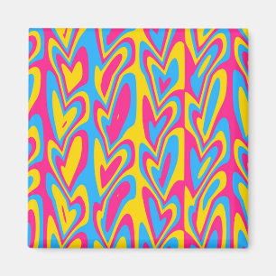 Groovy Trippy Squiggly Quirky Pansexual Pride Magnet