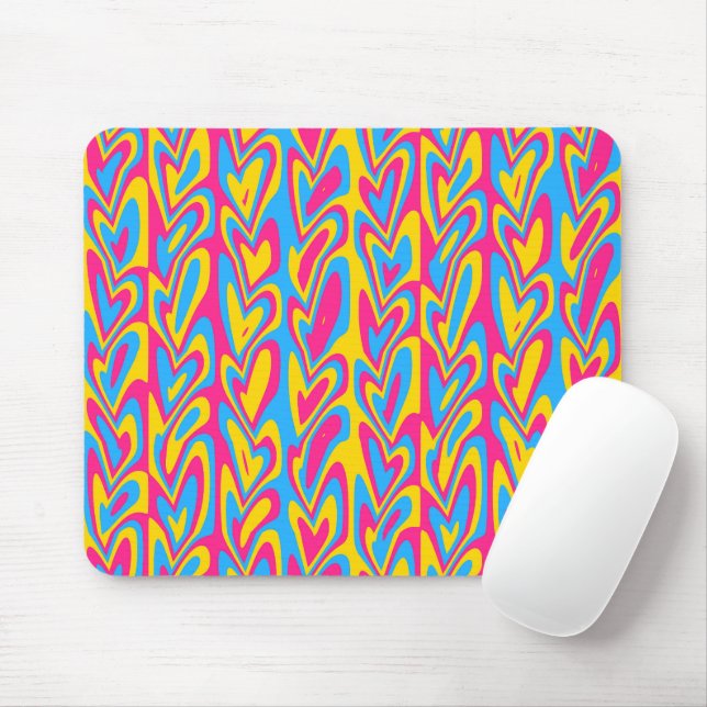 Groovy Trippy Squiggly Quirky Pansexual Pride  Mouse Pad (With Mouse)