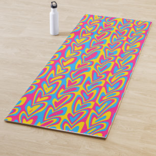Groovy Trippy Squiggly Quirky Pansexual Pride Yoga Mat
