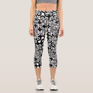 Groovy Trippy Truchet Tiles Capri Leggings
