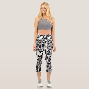 Groovy Trippy Truchet Tiles Capri Leggings