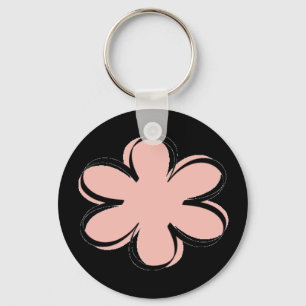 Groovy Tuesday Pink Flower Key Chain