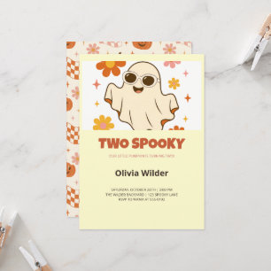 Groovy Two Spooky 2nd Birthday Invitation
