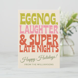 Groovy Unique Retro Funny Eggnog Custom Christmas Holiday Card
