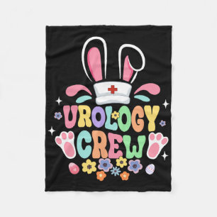 Groovy Urology Crew Urology Nurse Bunny Ear Flower Fleece Blanket