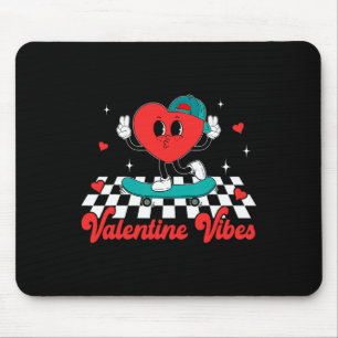 Groovy Valentine Vibes Cute Heart For Boys Couple Mouse Pad