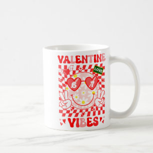 Groovy Valentine Vibes Happy Valentine's Day Girl Coffee Mug