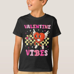Groovy Valentine Vibes Heart Cud Women Men  T-Shirt