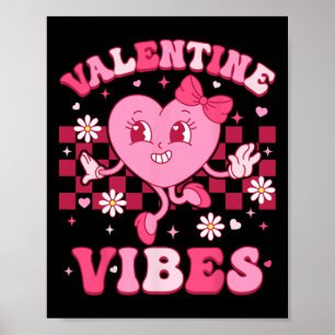 Groovy Valentine Vibes Valentines Day For Men Wome Poster