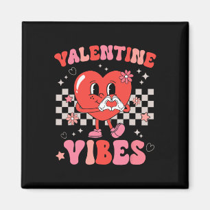 Groovy Valentine Vibes Valentines Day Girls Women Magnet